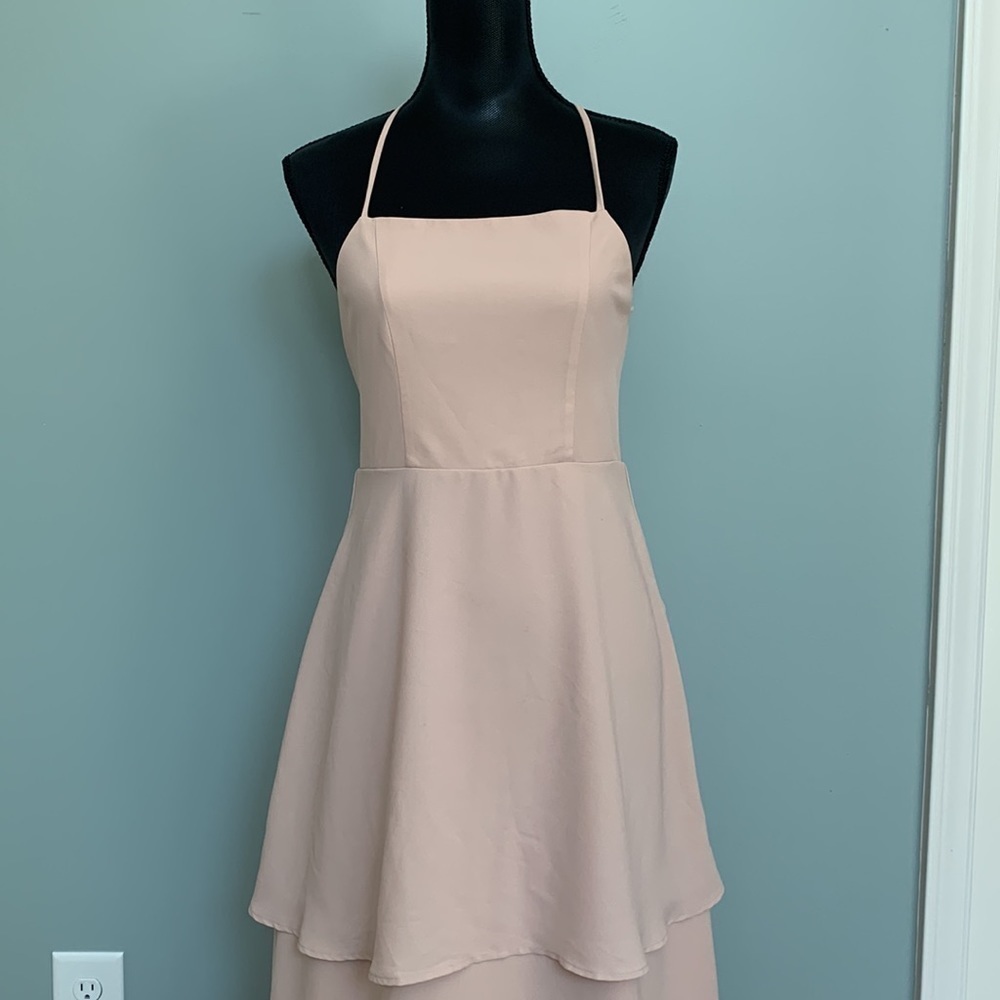 SHOW Me Your Mumu Blush Pink Calypso Ruffle Strappy Bridesmaid Dress Gown Small - Picture 3 of 12